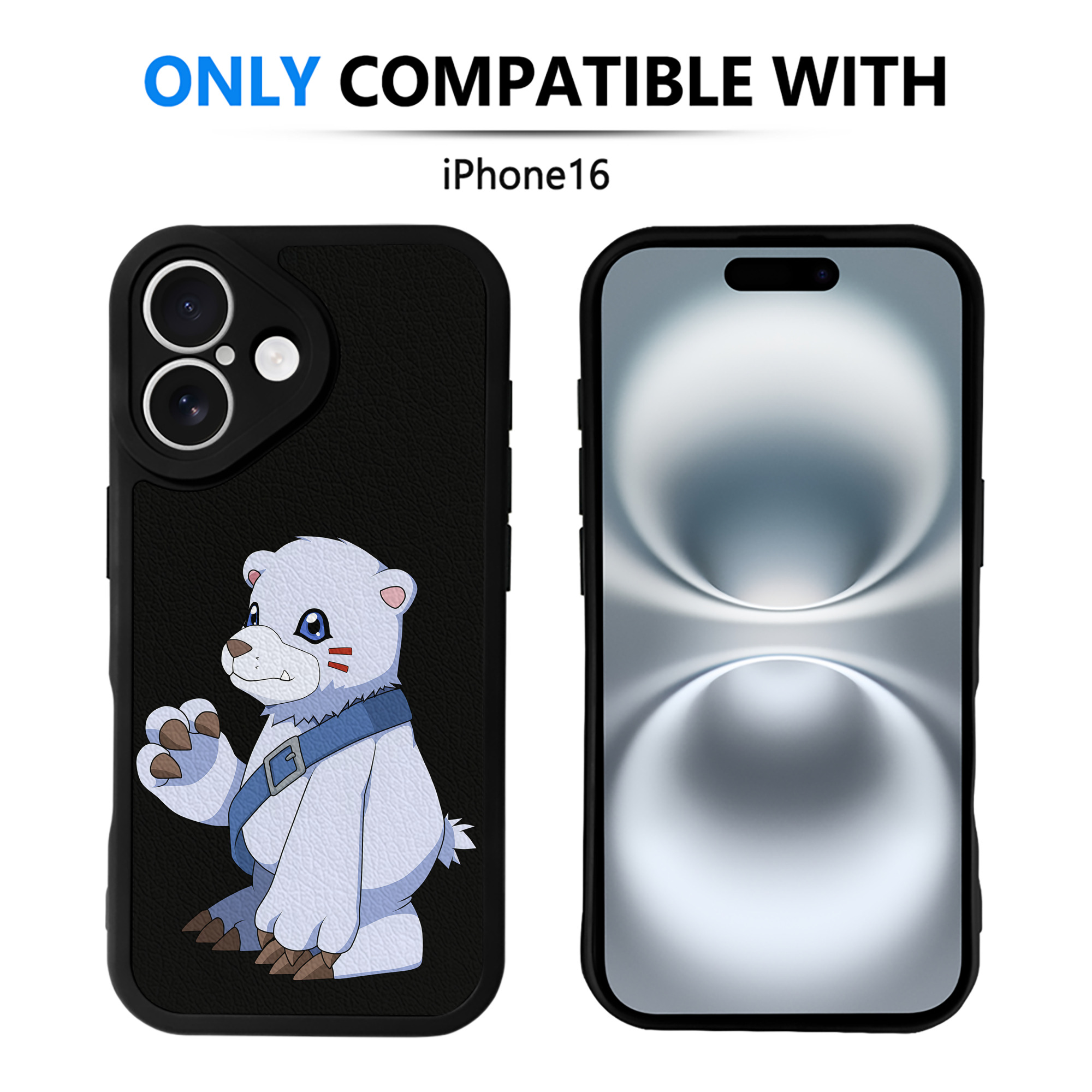 （画像用） Digimon デジタルモンスター/デジモン 【iPhone 16シリーズ対応】シリコンスマホケース（レザー調） 材質：シリコン